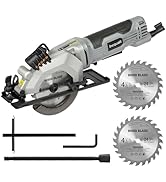 Inequalit Mini Circular Saw, 4Amp 3500RPM Corded Compact Saw with 4-1/2" 24T TCT Blades, Laser Gu...