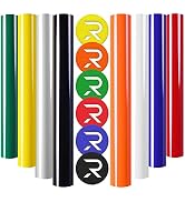 HTVRONT Puff Vinyl Heat Transfer-8 Pcs 3D Puff Vinyl in 8 Assorted Colors, 3D Puff Heat Transfer ...