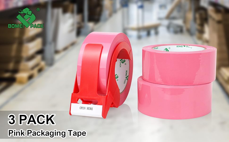 pink Packaging Tape 1.88 Inches x 55 Yards,Industrial