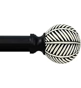 Black Curtain Rods for Windows: 1 Inch Diameter Adjustable Drapery Rods 48" to 86", Heavy Duty Wi...