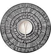 FunWheat Vinyl Placemats Set of 6 Round Place Mats Metallic Heat-Resistant Table Mats 15 inches D...