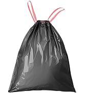 WAIKAS Trash Bags 13 Gallon Drawstring, Pack of 28 Garbage Bag for Kitchen and Home, 63x70cm Size...