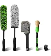 YeewayVeh 4PCS Car Wheel Cleaning Kit, Bendable Wheel Brush and Microfiber Scratch-Free Wheel Cle...