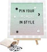 LED Gradient Felt Letter Board Sign Lights - 10in × 10in Changeable Message Board with 450 Letter...