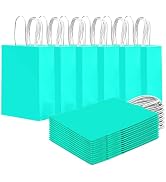 qiqee 24PCS Small Gift Bag with Handles Bulk 8.3"x6"x3" Gift Bags Bright Green Bags Multiple Uses...