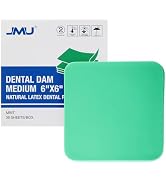JMU Latex Dental Dam Rubber 6 x 6, Mint Green, Medium Powder-Free, Pack of 36