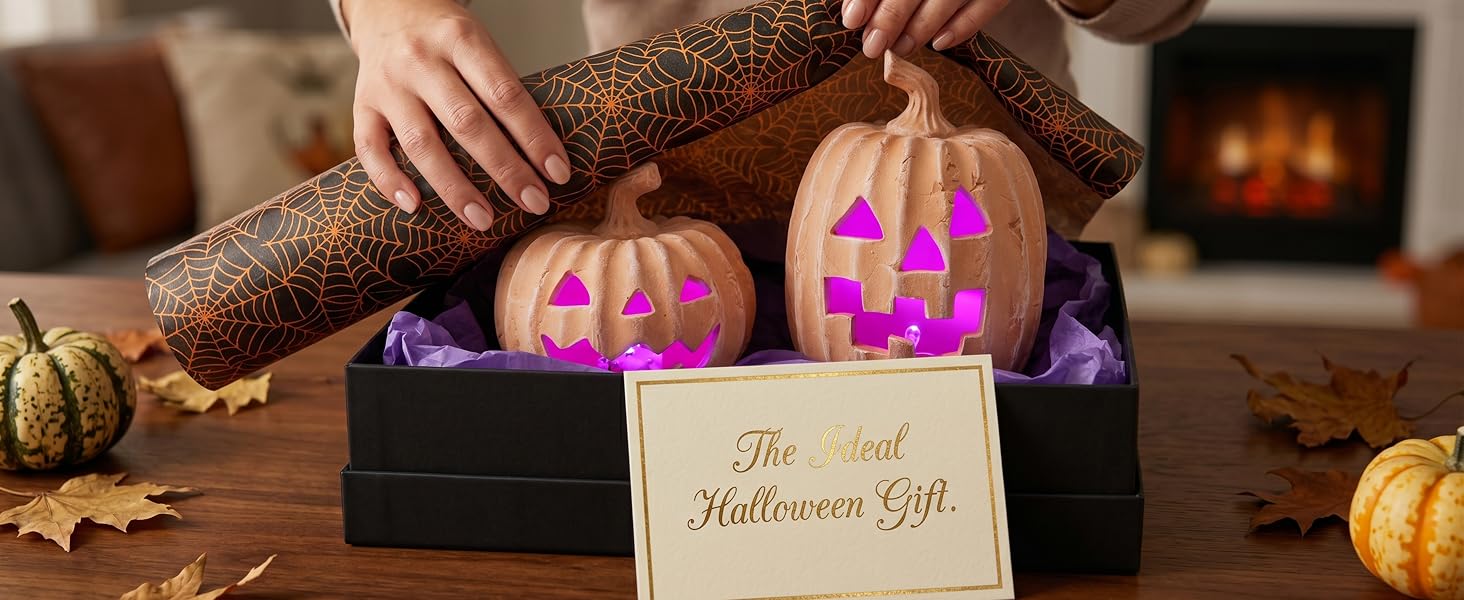 Purple LED pumpkin lights