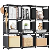 Mavivegue Book Shelf, 9 Cube Storage Organizer, DIY Bookcase, Metal Cube Bookshelf,Tall Book case...