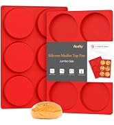 Redfly Silicone Egg Molds for Breakfast Sandwiches 2 Pcs, Non Stick 4 Inch Egg Bites Baking Pans,...