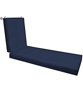 Honeycomb Outdoor Heritage Chaise, 26 x 80, Textured Solid Indigo Blue Chair Cushion with Removab...