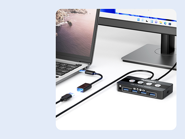 plug-and-play compatible, with no additional driver installation needed USB 3.0 sharing switch