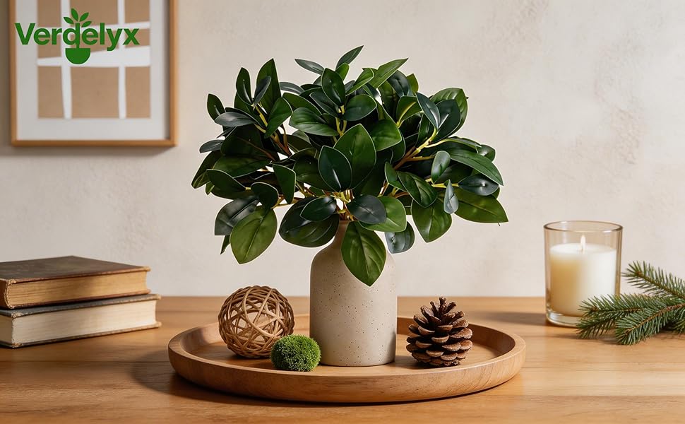 Fake eucalyptus plants for tray decor