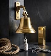 6" Ship Bell - Large Brass Sleigh Bell, Wall Mounted Hanging Nautical for Dinner Christmas Servic...