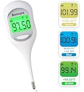 Boncare 9 Seconds Thermometer for Adults - Digital Oral Thermometer for Fever (White)