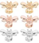 Mikikit 6pcs Rose Watch-gold Shaped Bee Shape Assorted Silicone Bands Nail Decorative Jewelry Sil...