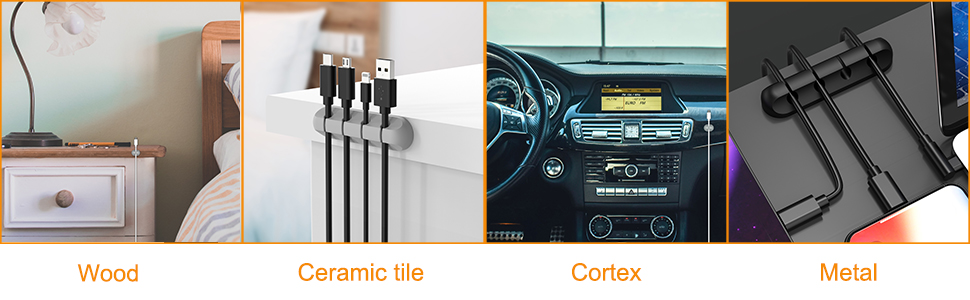 Cable clips for differents usage scenarios