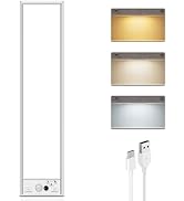 Under Cabinet Lighting Wireless,750LM Ultra-Bright Hand Wave Motion Sensor, 6000mAh Rechargeable ...