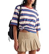 Sofier Womens Striped T Shirts Summer Tops Short Sleeve, Cute Loose Casual Soft Cotton Crewneck B...