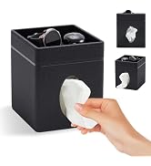 Cloudever Square Tissue Box Cover Holder with Tray for Kleenex/Puffs Cubes | Gift-Ready for Entry...
