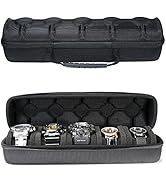 AUKURA Hard 5 Slot Watch Travel Case Storage and Organizer for Men and Women, with anti-move soft...