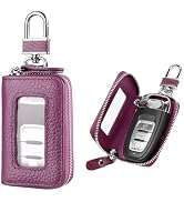 Gasedin Car Key Fob Case, Smart Key Fob Cover with Metal Hook & Transparent Window, Remote Key Fo...