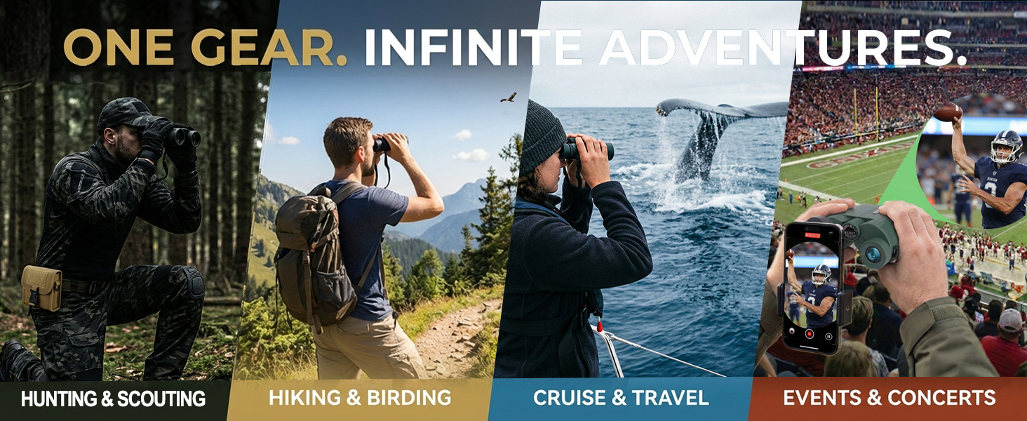 ruise ship travel, and sports events concert with phone adapter.