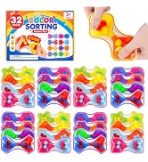 Fidget Toys Bulk for Kids: 32 Pack Quiet Color Sorting Squeeze Toys | Bulk Fidgets for Student Cl...