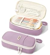 SUNEE Cute Pencil Case, Aesthetic Pen Pouch, Colored Large Pencil Bag with Zipper, Kawaii Station...