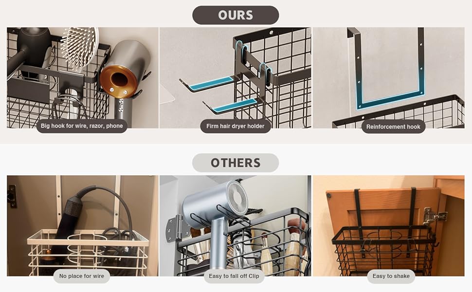 hair dryer and straightener holder