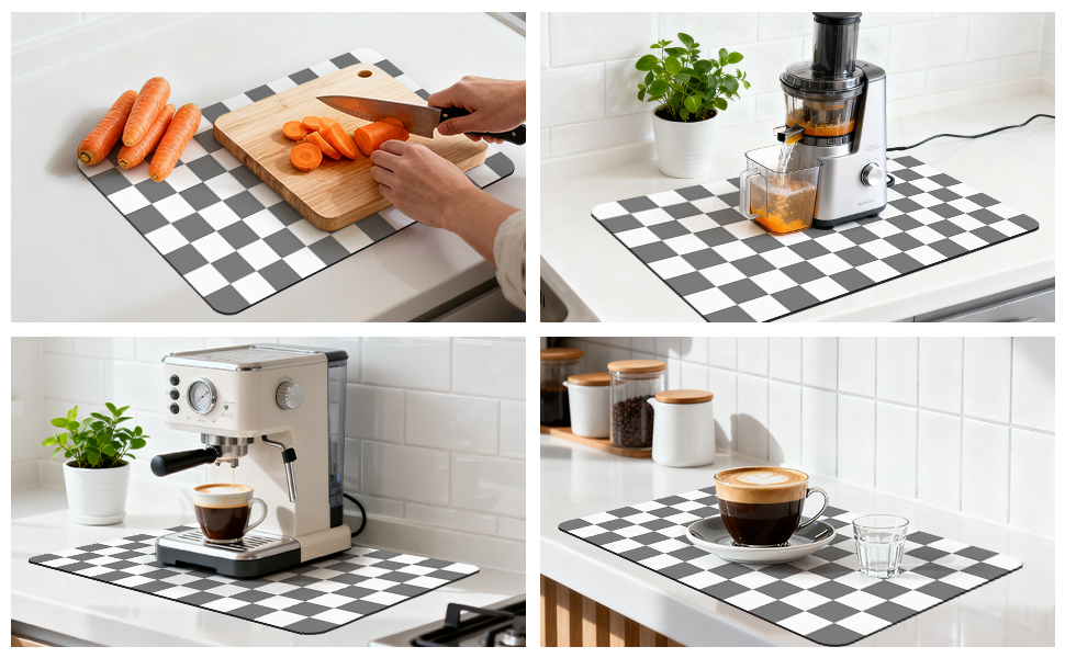 Grey checkered mat