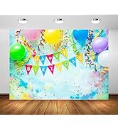 BELECO 7x5ft Fabric Happy Birthday Backdrop Kids Birthday Party Decorations Birthday Banner Color...