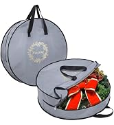 BALEINE 2 Pack Wreath Storage Container, Christmas Wreath Storage Bag with Reinforced Handle for ...