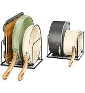LAEMYFYRE Pan and Pot Organizer Rack, Cutting Board Organizer for Cookie Sheet,Frying Pan inside ...