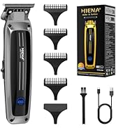 HIENA PRO Professional Electric Hair Trimmer for Men, Cordless Clipper Barber Haircut Tool with U...
