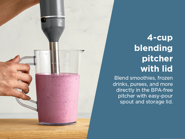 4-cup blending pitcher with lid