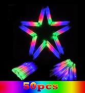 EXCECAR Foam Glow Sticks, 45 Pcs LED Foam Sticks with 3 Modes Colorful Flashing, Glowing in The D...