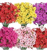 Alupssuc 20 Bundles Artificial Flowers for Outdoor Indoor Decoration, UV Resistant No Fade Fake P...