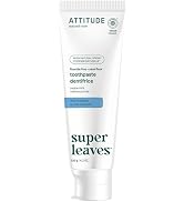 ATTITUDE Fluoride-Free Whitening Toothpaste, Peppermint Flavor, Vegan & Cruelty-Free, Sugar-Free,...