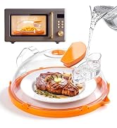 Microwave Splatter Cover for Food with Water Steamer 10inch, Food-Grade | Microwave Splatter Guar...