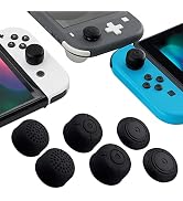 eXtremeRate 3 Pairs Anti-Slip Black Silicone Extended Length Thumb Grips Thumbstick Caps Case Cov...