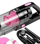 Viewsun 17pcs Car Cleaning Kit, Pink Car Interior Detailing Kit with High Power Handheld Vacuum, ...
