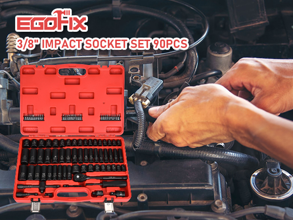 3/8 impact socket set 90 PCS