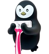 THEBESTU Penguin Adhesive Silicone Razor Holder, Funny Penguin Razor Hooks Gifts for Men Women Pe...