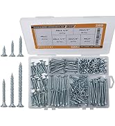 JEGONFRI High Hardness Wood Screws Assortment Kit, 209 pcs, Philips Drive Flat Head, Wood Screws,...