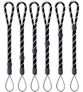 Foshine Wrist Lanyard 6 Pieces Black Lanyards Adjustable Straps Hand Lanyard Wrist Strap for Flas...
