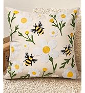 Kokaaee Embroidered Throw Pillow Covers 18x18 Inch - Summer Boho Decorative Pillow Cover with Zip...