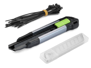 knife, zip tier