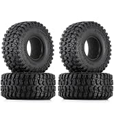 2.2" RC Crawler Tires with Foam Inserts, 4Pcs 135mm All Terrain Rubber Tires for 1/8 1/10 Short C...