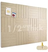 AkuDecor Large Cork Boards for Walls 48"x 36" - 1/2” Thick Bulletin Board, 12 Pack Felt Wall Tile...