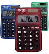 Victor 700BTS 8-Digit Pocket Calculator in Assorted Bright Colors, Battery and Solar Hybrid Power...